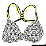 Hula Honey Juniors Sand Trap Tribal Print Push Up Bikini Top Black   Yellow B079R98KF3